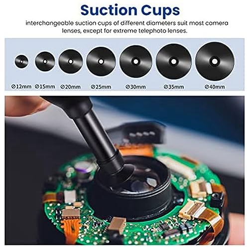 Lizusidtsy Camera Lens Sucker Kit Vacuum Suction Pen Black Silica Gel for Lens Repair and Clean
