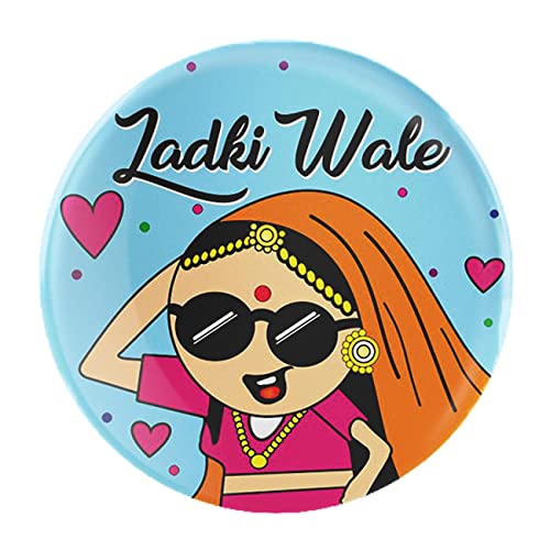 Image of Ladkiwale | Team Bride |Wedding Badges (props)|Batches for Wedding, Bachelor party, Reception party and Events| Pin Button Badges |Multicolour| Size 58mm