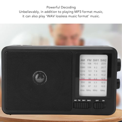 Radio portátil AM FM SW con altavoz 4 pulgadas y doble alimentación miniatura 4