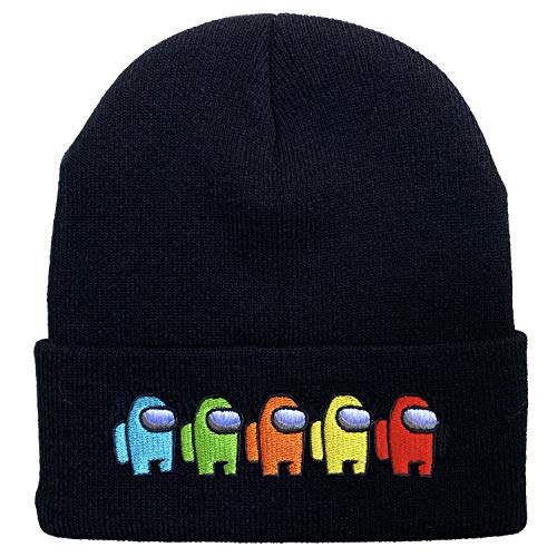 aiycome Among Us Embroidered Knit Hat - Winter Warm Acrylic Beanie Hat Unisex Skull Cap for Kids (Kids Size 1)
