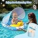 Baby Pool Float with Canopy UPF50+ Sun Protection, Baby Swimming Float with Toy Play Console, Toddler Pool Floats with Adjustable Safety Seat for Kids Infant Todder Girls Boys Aged 6-36 Months (Blue)