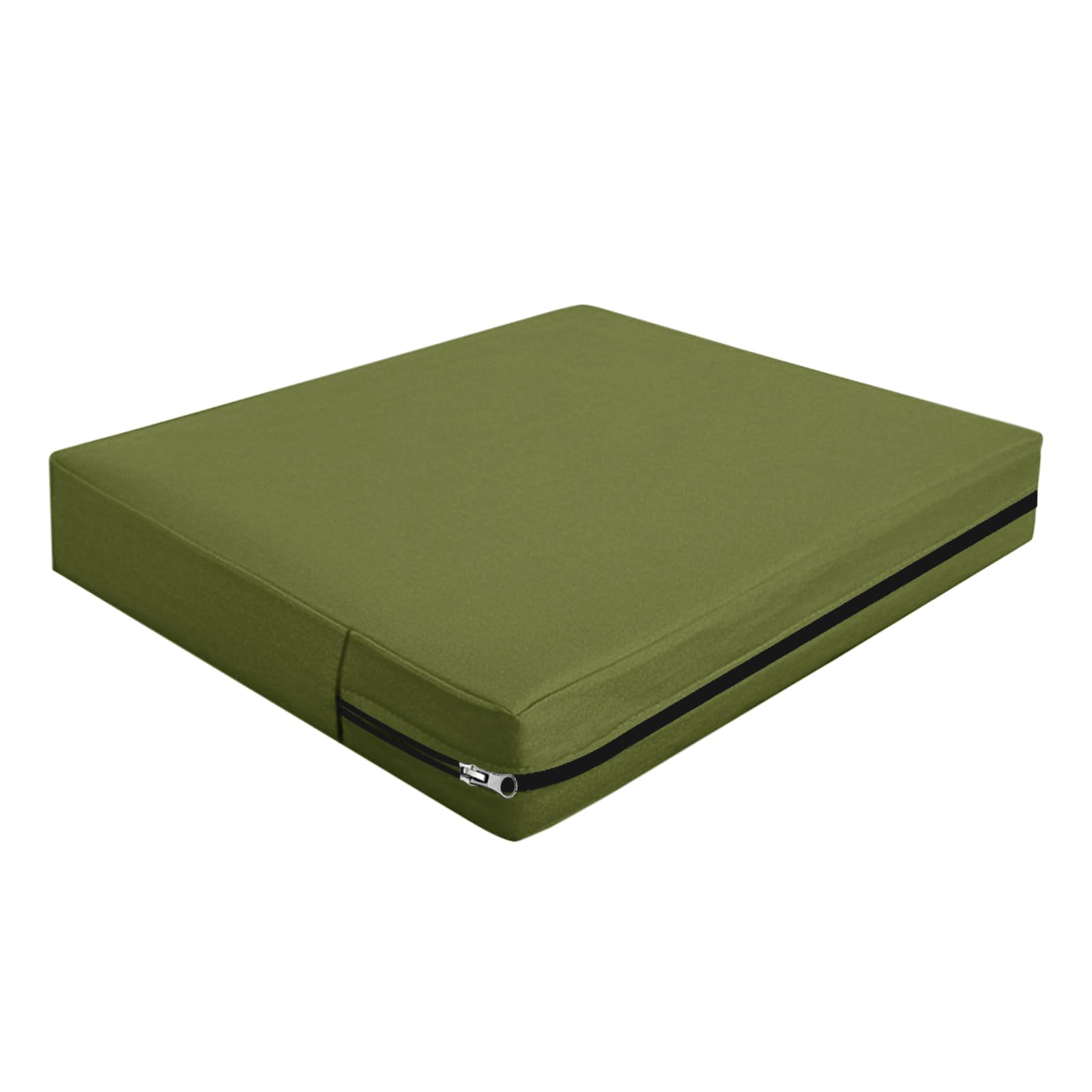 SYLC Outdoor Seat Cushion Covers with Zipped, Waterproof Rattan Furniture Cushion Covers, Sofa Upholstery Covers for Garden Patio Caravans Motorhome Bench (Grey-green,65×65×10cm)