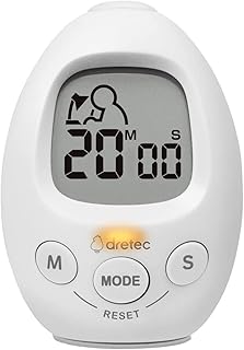 dretec Interval Timer Stopwatch | Count-Down & Count-up | Notification with Sound / Light | Multifunctional Timer for Working / Studying / Exercising | White