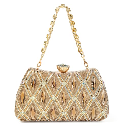 Image of Women's Sparkly Rhinestone Clutch Purse Evening Shoulder Bag