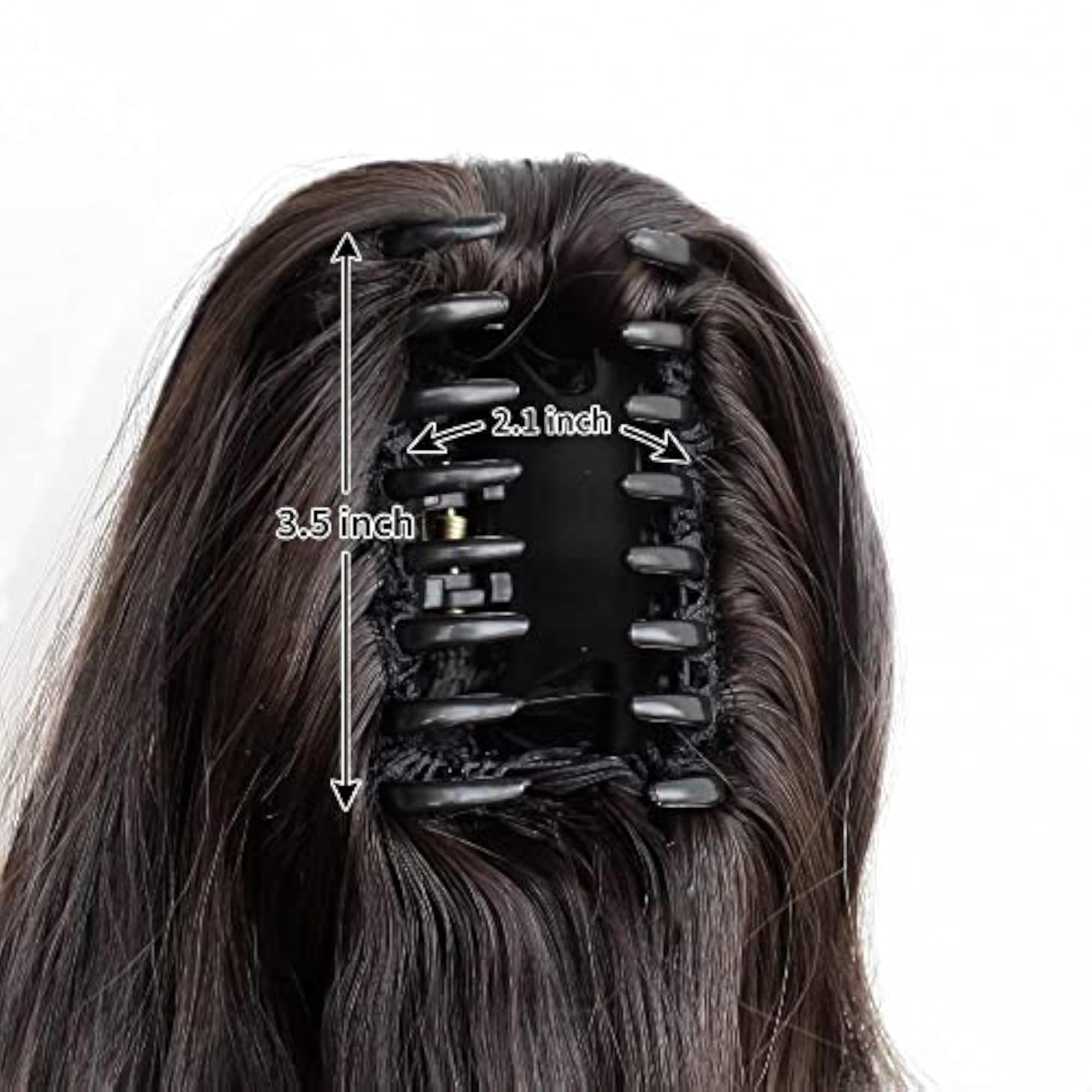 Wavy 22 Inch Long Brown Ponytail Claw Hair Extension