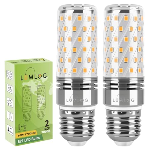 Lumlog E27 LED Bulbs Warm White 10W 3000K E27 Edison Screw Light Bulbs 100W Incandescent Equivalent 1700LM Non-Dimmable Corn Light for Home Lighting 220-240V Pack of 2 [Energy Class C]