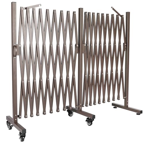 dearlomum Retractable Driveway Fence Gate Expandable 205 inches Fence,Dog Gate Outdoor,Portable Accordion Fence Gate,Mobile Barricade Portable Barricade Gate Used Inroor and Outdoor