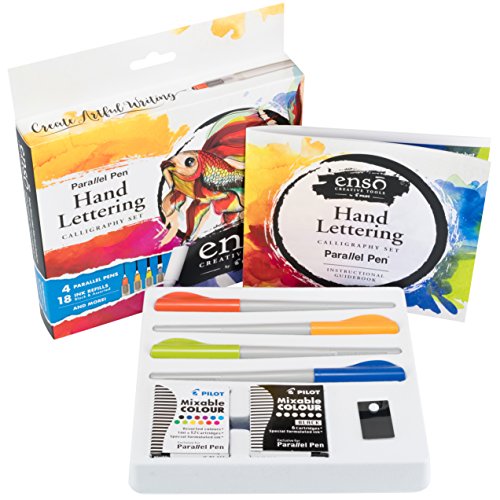 Pilot Enso Parallel Pen Hand Lettering Calligraphy Set - Amazon Exclusive Kit!; 4 Nib Sizes (1.5Mm, 2.4Mm, 3.8Mm, 6.0Mm) Calligraphy, Hand Lettering Or Whatever Your Muse Inspires (10678) #TOP1