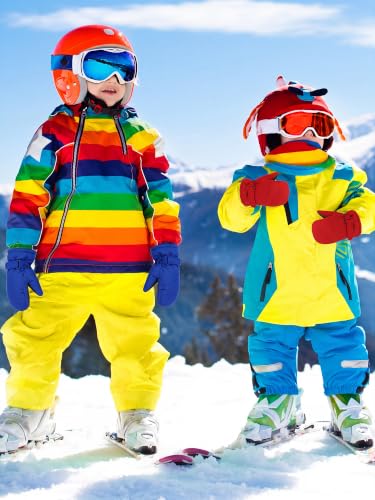 Image of SATINIOR Kids Snow Mittens Waterproof Winter Ski Gloves Warm Thicken Snow Gloves for Girls Boys