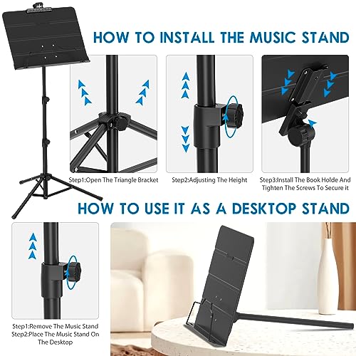 K Kasonic MS-109 Dual-Use Folding Sheet Music Stand & Desktop Book Stand thumb #4