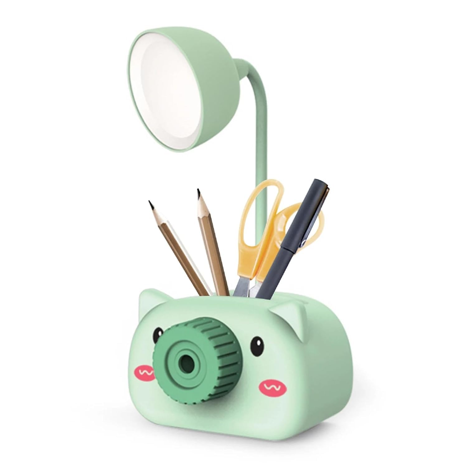 Plastic Led Table Lamp, Led Rechargeable Desk Lamp with Pen Holder & Sharpener, Study Desk Light for Study Room/Home/Office Pack of 1.-image-41