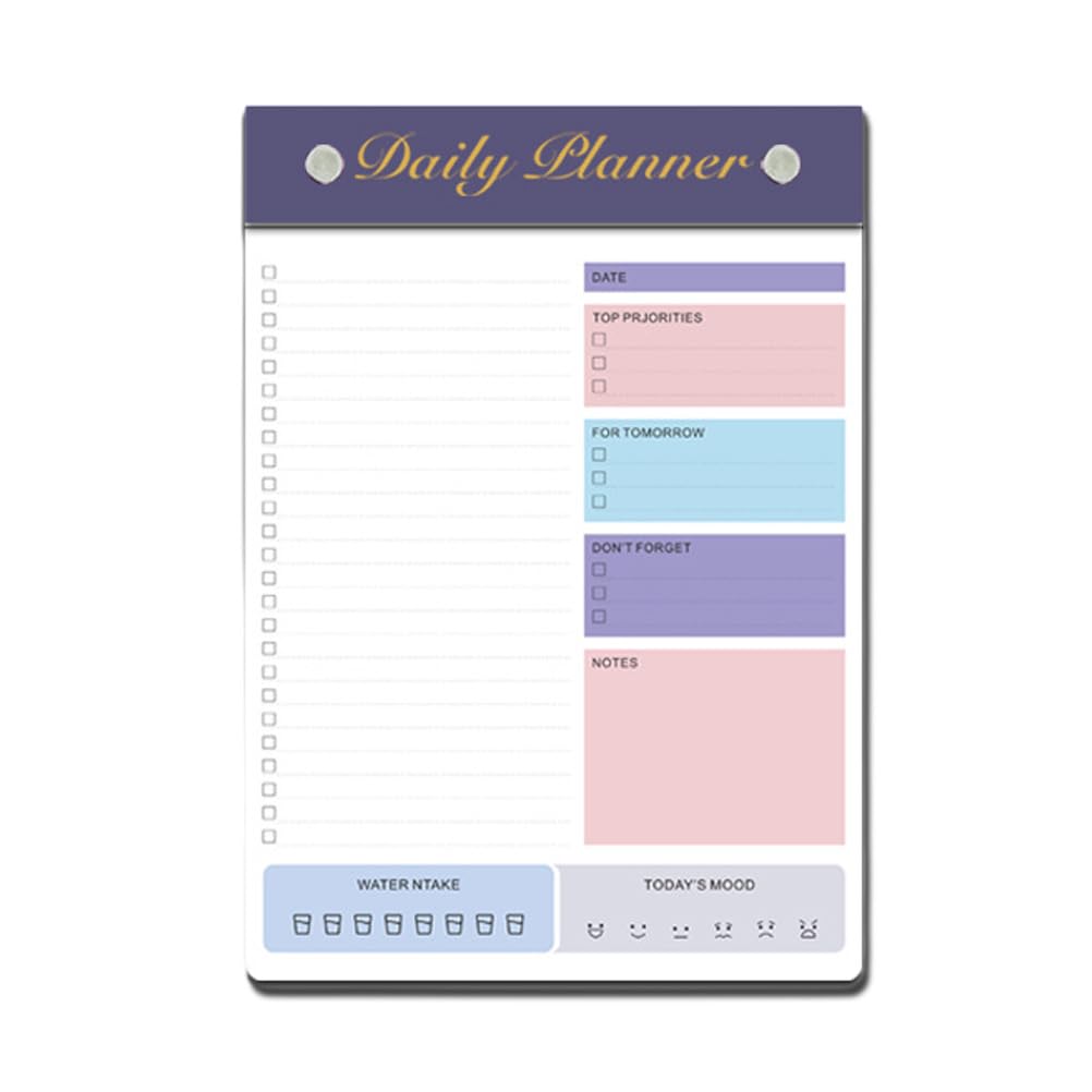 CpyAngDaily Planner Notepads, Task Checklist Planner, Time Management Planner, To Do Lists, Top Prjorities, for Tomorrow, Do Not Forget,Notes, Water Take, Today's Mood,80 Sheets