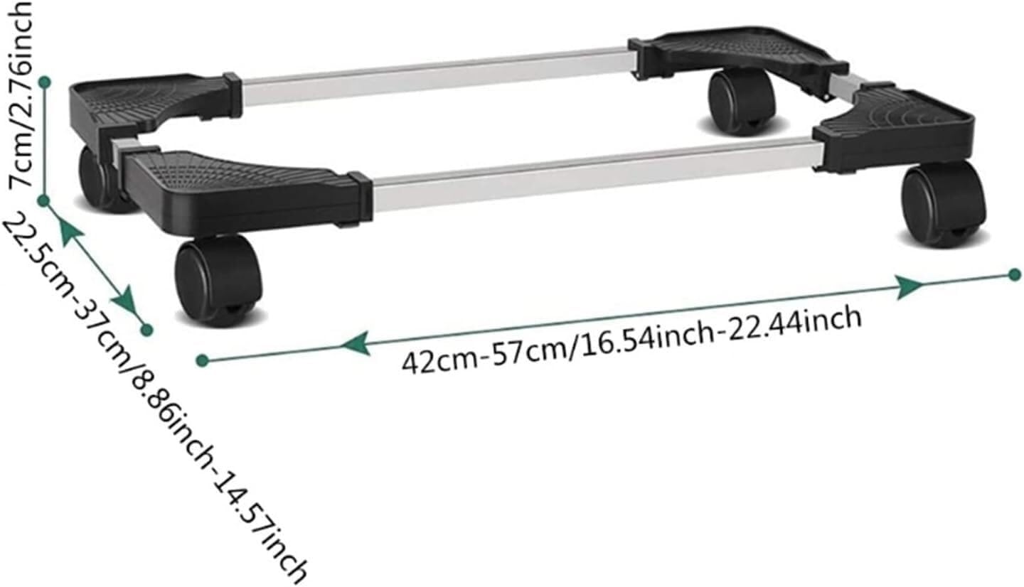 Soporte rodante, | Soporte de CPU móvil, soporte de chasis de refrigeración de host de PC ajustable con rueda giratoria de bloqueo(Black)