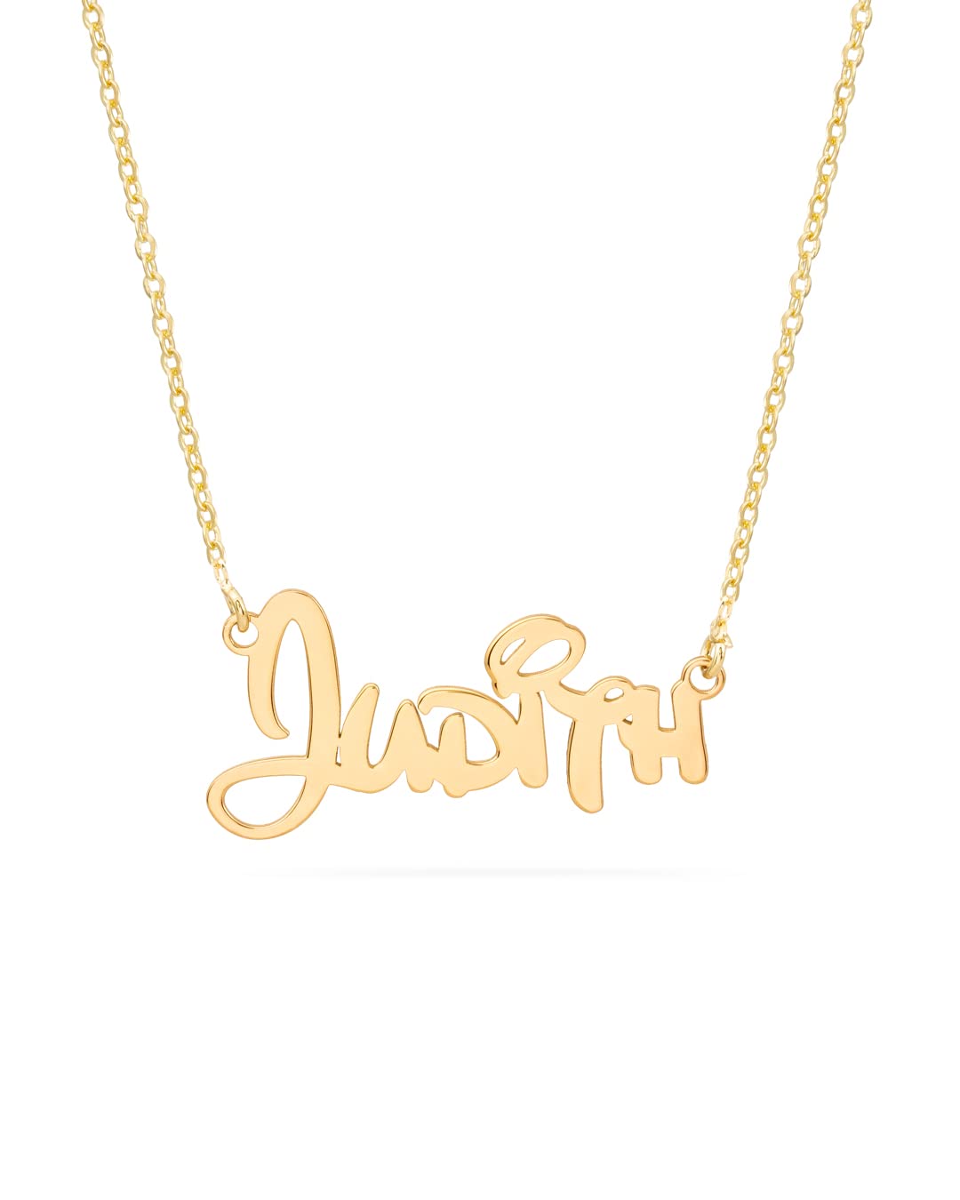 Colgante Personalizado con Nombre - Plata de Ley 925/1000 para Mujer – Collar Artesanal con Cadena Ajustable - Hecho en España (Modelo Funny Oro, Plata de Ley)