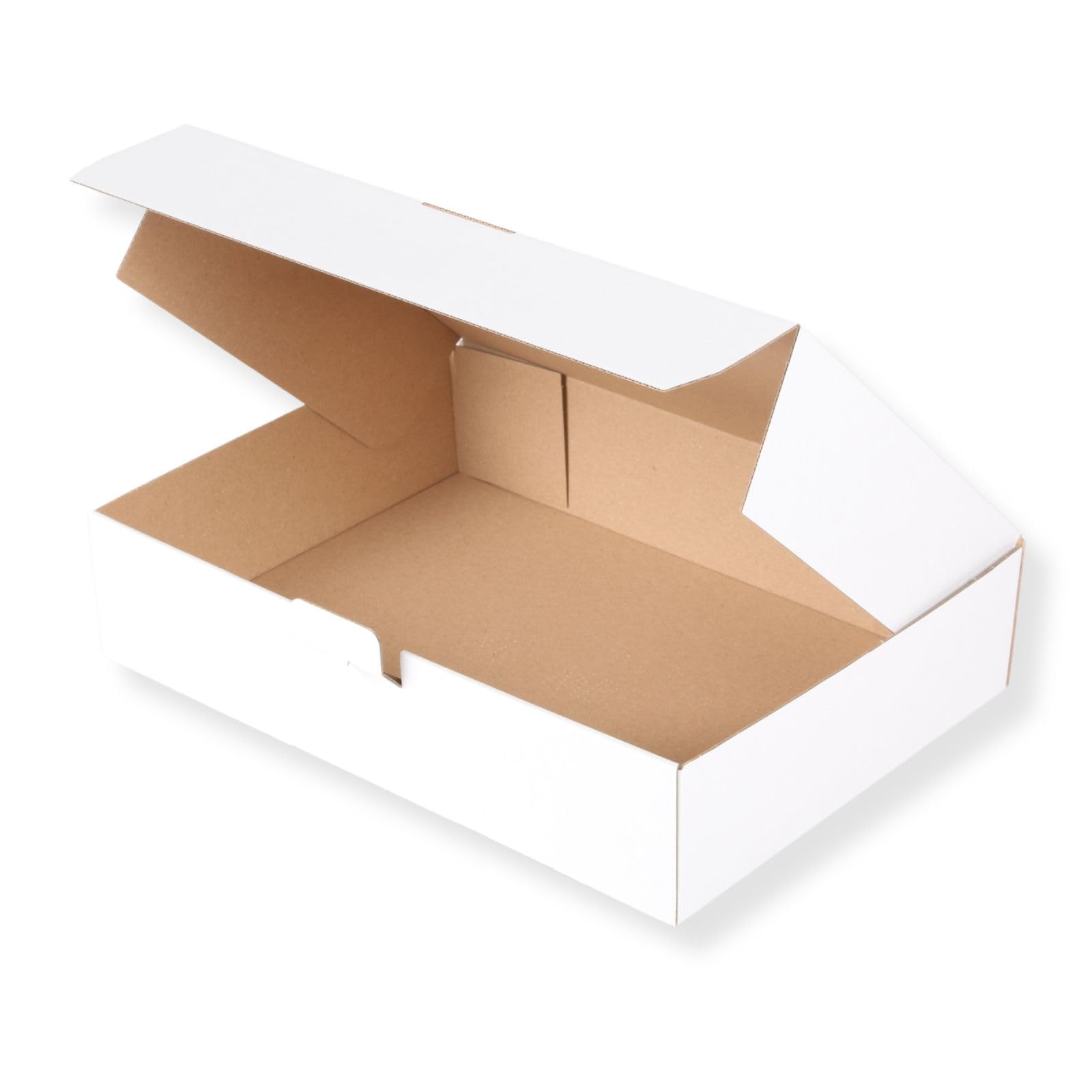 Karton 350 x 250 x 80 mm mit Seitenverschluss (200 Stück), DHL Kleinpaket, Versandkarton, Faltkarton, Schachtel, weiß