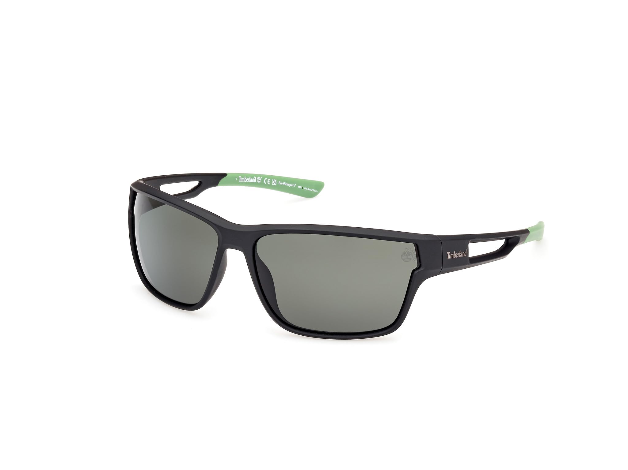 

                                                    Timberland Men's Sunglasses, Matte Black/Green Pol