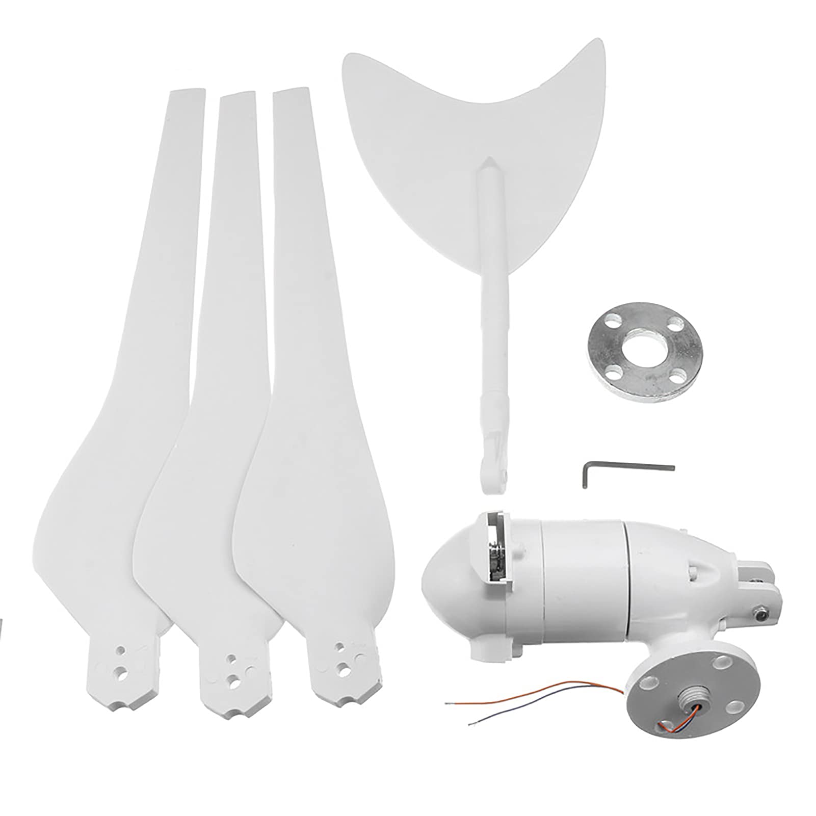 Éolienne Génératrice Éolienne 3 Lames LW Vitesse du Vent Roulements De Démarrage Lampadaires De Jardin Éoliennes avec Contrôleur De Charge Jardin-Blanc 12v