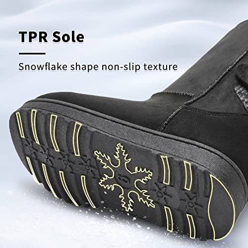 Moudki Womens Winter Boots Mid-calf Snow Boots Fashion Warm Boots for Women Cute Furry Slip On Boots4