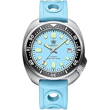 Steeldive SD1974، 6105 كابتن السلحفاة ويلارد، NH35، الياقوت، الأزرق الفاتح، سوار وحزام مطاطي، BNIB