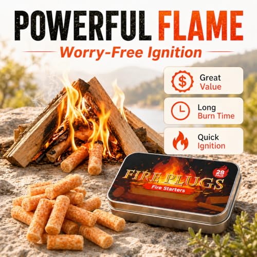 28 Pack Fire Plugs Fire Starters, Waterproof Portable Fire Starters with 5+ Minute Burn Time, Emergency Fire Starter for Camping, Fireplace, Wood Stove, Charcoal Grill & Survival Kit - Image 2