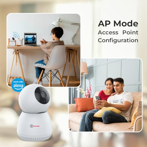 Trueview 3MP Pack of 2 Smart CCTV Wi-fi Home Security Camera with Pan Tilt 360&deg; View, 2 Way Talk, Cloud Monitor, Motion Detect, Supports SD Card Up to 256 GB, Night Vision (3MP Robot - Pack of 2)