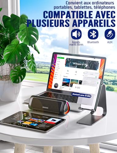 UOHHBOE Enceinte Bluetooth Puissante 30W Portable Autonomie 24H – vue 5