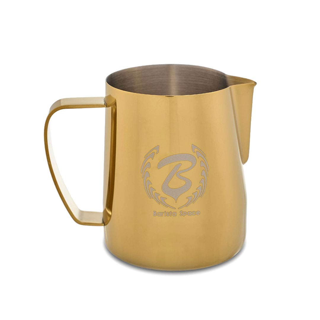 Gold Milk Pitcher for Latte Art – 600ml Premium Stainless Steel, Ideal for Frothing and Pouring Perfect Latte Art Designs