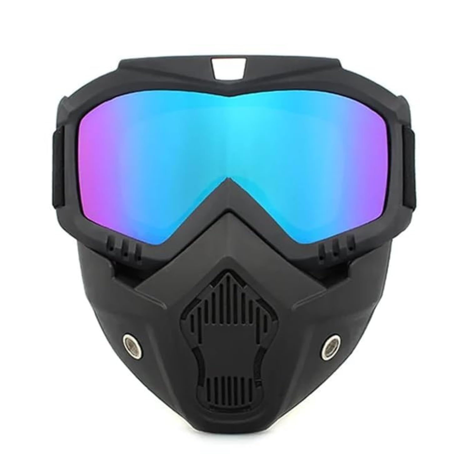 SPITEN Motorcycle Goggle mask Anti Scratch UV Protective Face Mask, Bike Riding Goggles Mask with Detachable Face Mask, Adjustable Elastic Strap Goggles Mask for Helmet - (Rainbow Visor)-picture-19