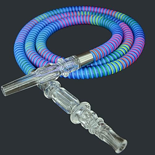 63IN Rainbow Color Hookah Hose Clear Acrylic Hookah Accessories (Blue)