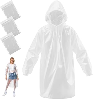 3 Pack Disposable Raincoat For Adults,Raincoat Adults for Men and Women with Hood Family Pack,Emergency Rain coat For Camping,Travelling,Festivals Essentials