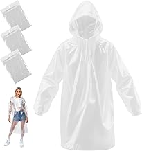 lohey Disposable Rain Ponchos - Rain Poncho Waterproof Adult Emergency Raincoats Rain Coats with Hood and Sleeves for Camping, Fishing, Theme Parks, Festivals