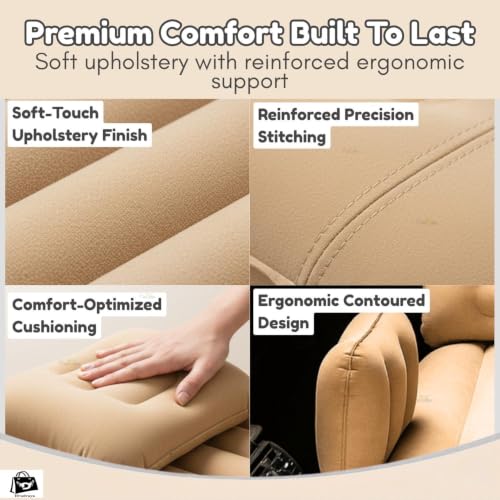 Image of DRUDRAYA Premium Car Inflatable Bed with Pump & 2 Air Pillow | Quick Inflatable Back Seat Bed | Car Inflatable Mattress | Car Bed for Kids, Travel, Camping, Picnic, Pool & Beach| Universal Fit (Beige)