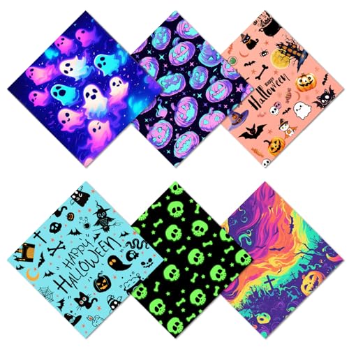 CREATCABIN 6 Paquet Chiffon Nettoyage Lunettes d'halloween Chiffon Microfibre Doux Multicolore Nettoyant Lunettes Soleil Lingettes Épaisses pour Appareil Photo Téléphone Portable Écrans 15.5x15.5cm