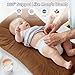 Vicorise 100% Cotton Baby Lounger,Baby Play Mat,Tummy Time Mat with Cover for 0-24 Months Newborn Baby,Washable Play Gym Mats for Home & Travel,Coffee