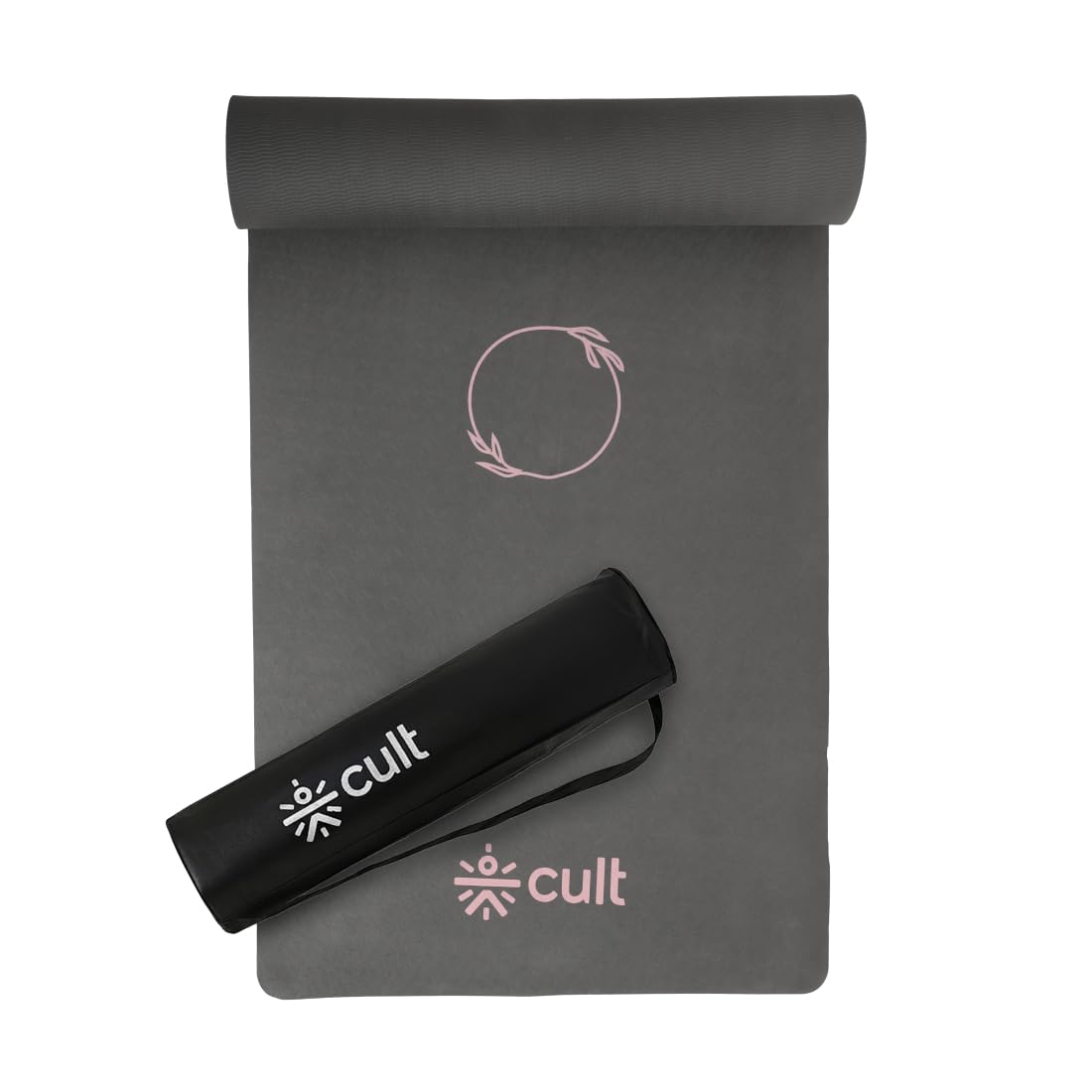 CULT Yoga Mat for Woman & Yoga Mat for Man | 8mm Extra Thick Workout Mat for Home Gym | Anti-Slip Exercise Mat for Pilates & Yoga Mats for Kids | Premium Durable TPE Fitness Mat (Dark Grey)