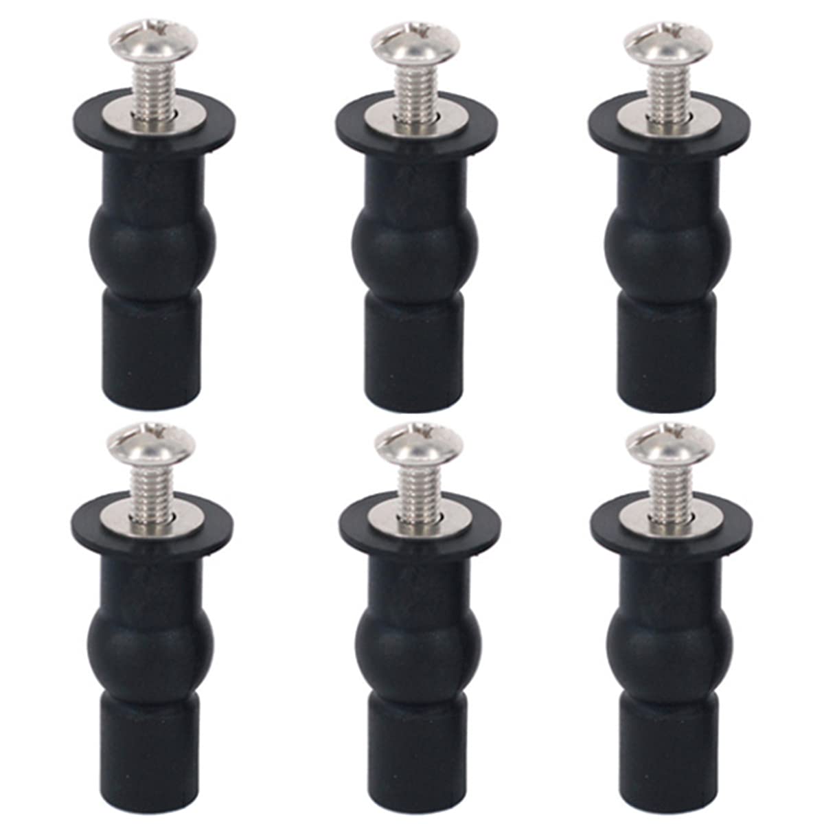 6 Pcs Toilet Seat Hinges Screws Bolts Toilet Seat Top Fixing Screw Expanding Rubber Top Nuts
