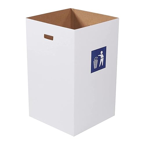 Vista 9 de Box USA Paquete de 10 botes de basura de cartón y contenedores de reciclaje reutilizables o desechables para fiestas, eventos al aire libre