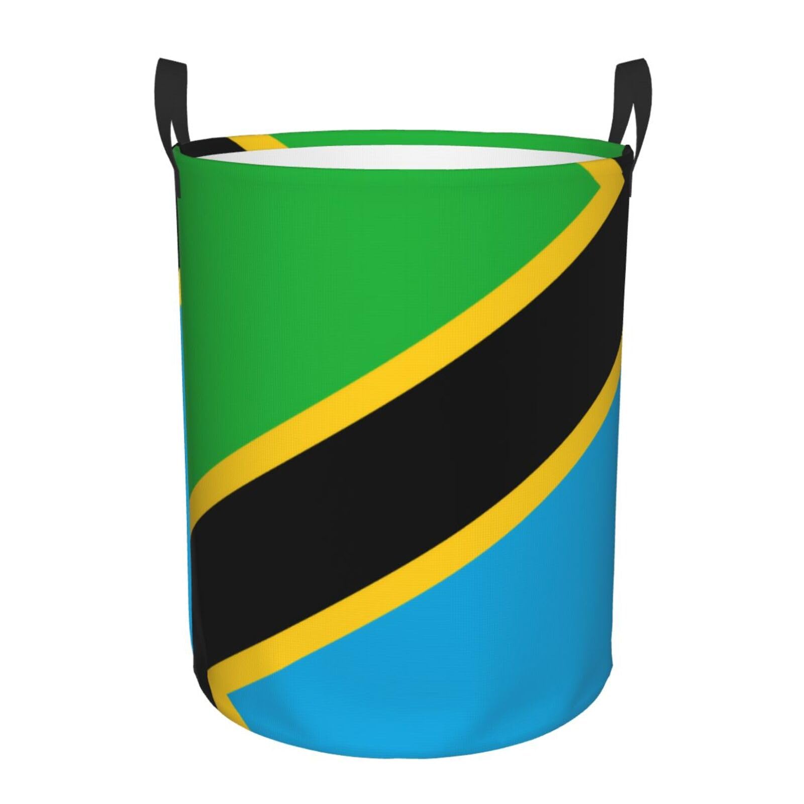 M Circular Hamper Tanzania Flag Print for Dirty Clothes
