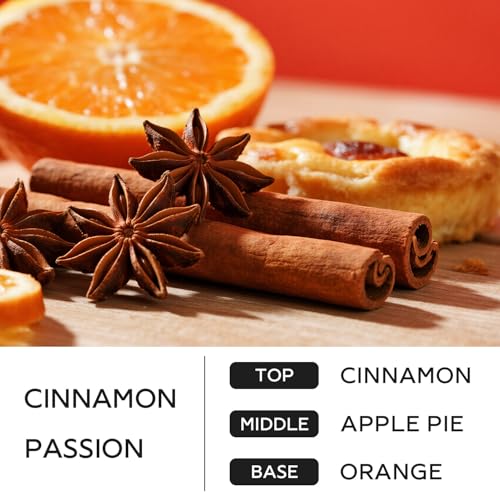 Image of CHILLFLAME Cinnamon Candle, 14.1 oz Fall Candles for Home, 2 Wicks Blended Scents Scented Candles for Women and Men, Birthday Gifts for Women (Cinnamon+Apple Pie+Orange)