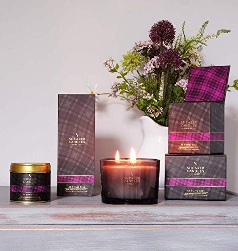 Miniatura 5 de Candles Ae Fond Kiss - Vela de lata perfumada grande de tartán, color marfil