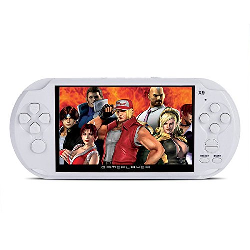 C-FUNN X9 Ricaricabile 5,0 Pollice 8G Handheld Retro Console di Gioco Video Lettore Mp3 Fotocamera - Bianco