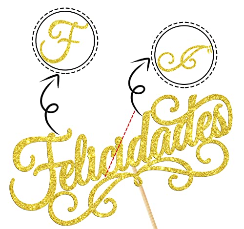 Felicidades Cake Topper, Spanish Congratulations Cake Decor, Best Wishes To You/See You, 2023 Graduation Party Decoration Supplies, Gold Glitter #TOP5