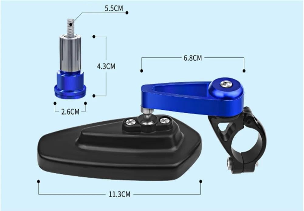 2 Specchietti Retrovisori Da Manubrio Per Moto 7/8" 22 Mm Vetro Blu, Compatibili Con Per Aprilia 750, Per Falco SL1000 E Per Dorsodor 1200(Blue)