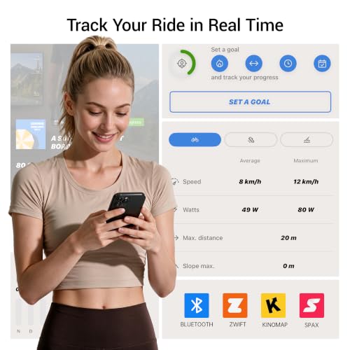 Image of CURSOR Exercise Bike, Magnetic Friction Stationary Bike for Home with APP
