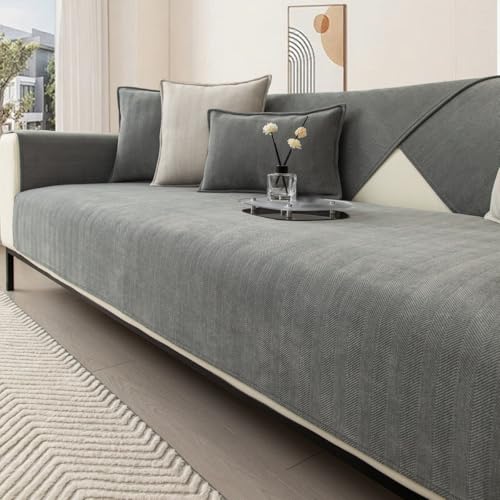 QHAIYYBF Funda Cubre Sofá,Sofas de 3 Plazas, Funda Sofa Antideslizante, Ideal para Mascotas, Resistente a Arañazos y Pelos Funda de Sofa Súper Suave para Sala de Estar 1 Pieza(Gris 70X150cm)