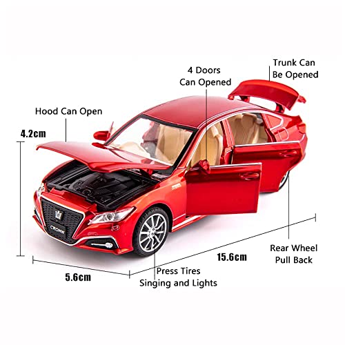 Image of Exclusive Alloy Metal Pull Back Die-cast Car 1:32 Toyata Crown Diecast Metal Pullback Toy car with Openable Doors & Light, Music Boys Gifts Toys for Kids (Multi Color)