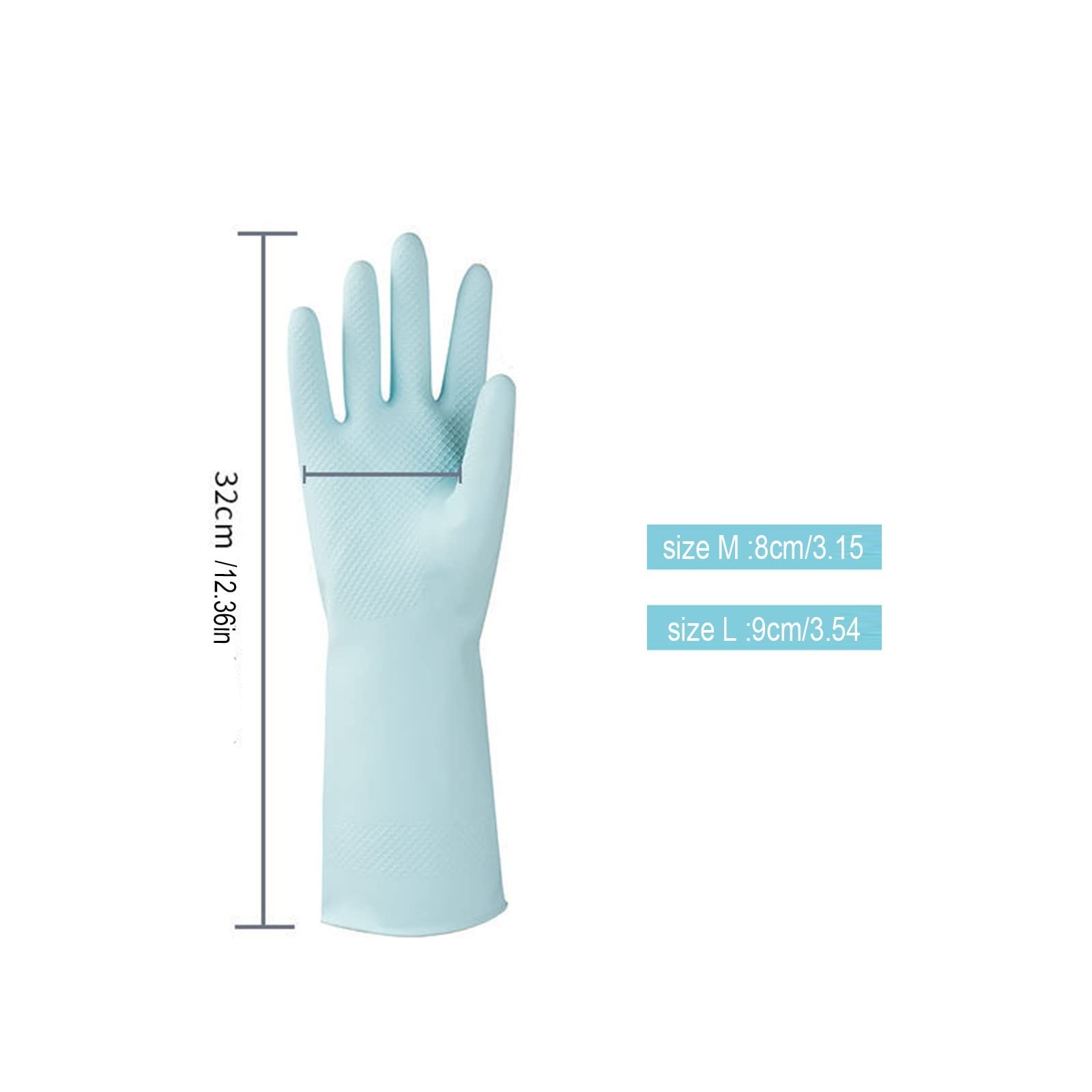 Guantes domésticos de lavado de caucho impermeable Silicone Cleaning Gloves, Dishwashing Gloves, Household Dishwashing Rubber Gloves, Kitchen Cleaning Waterproof Gloves(Large)