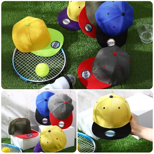 Image of Syhood 30 Pcs Snapback Hats for Men Flat Bill Caps Bulk Hip Hop Blank Flat Brim Adjustable Baseball Caps