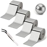 FuYelng 6400 Stück 5X5mm Spiegel Mosaik Selbstklebend mit Pinzette