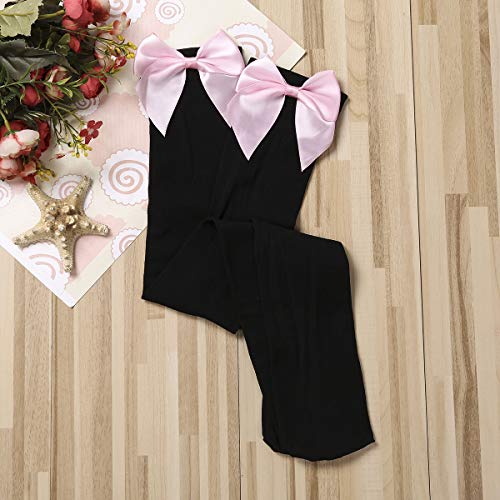 Image of Honganda Sexy Women's Thigh High Stockings, Over Knee Lace Top Sheer Stockings with Satin Bows Leg Thigh Socks for Women